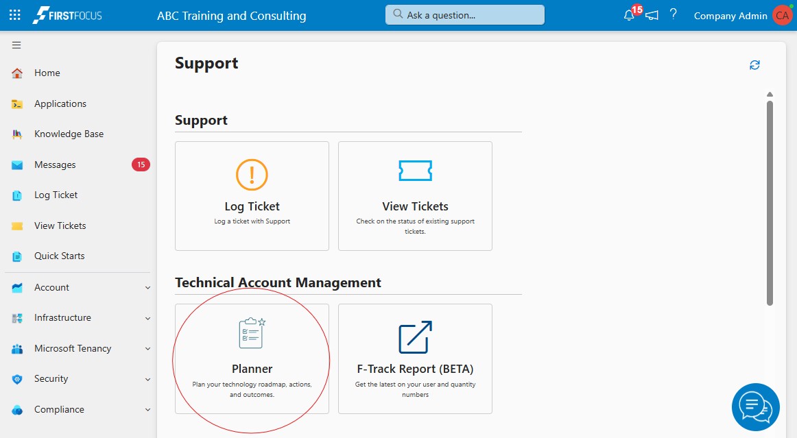 Getting started with Planner from the F-Connect support page